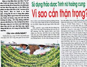 Sử dụng thảo dược Trinh nữ hoàng cung: Vì sao cần thận trọng?