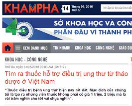 Tìm ra thuốc hỗ trợ điều trị ung thư từ thảo dược ở Việt Nam